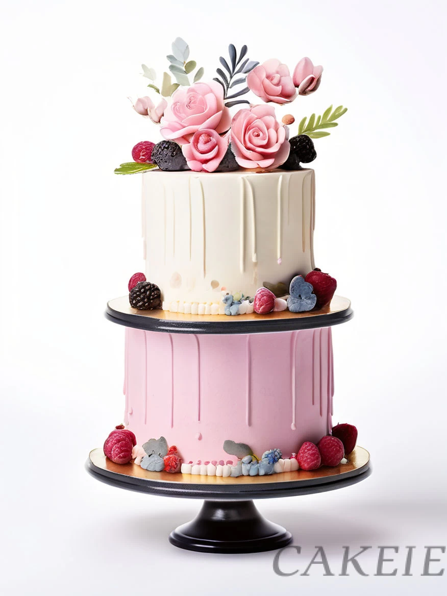 2 Tier Flower Decorative Cake